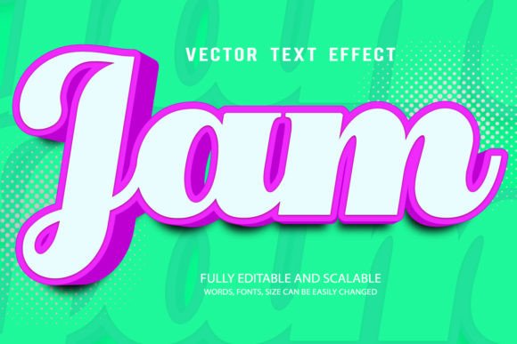 3D Editable Text Effect Vector with Jam Font: A Versatile Design Tool for Creators