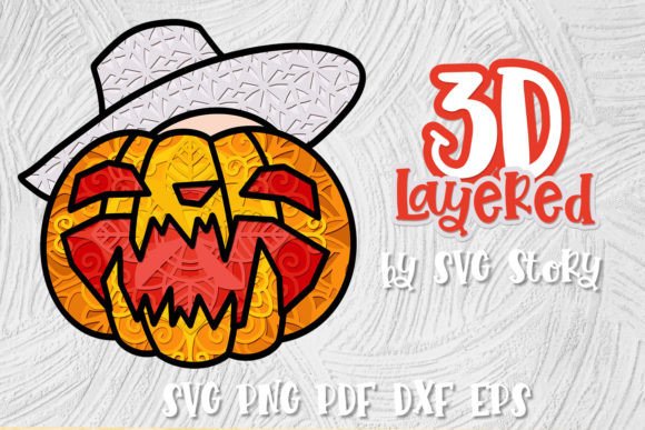 3D Layered Jack o Lantern SVG Pumpkin 05: A Creative Tool for Modern Designers