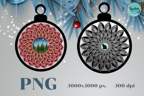 3D Mandala Christmas Ball and Files for Christmas Balls Ornament Vol.4