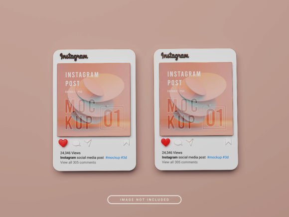 3D Rendered Instagram Post Mockup