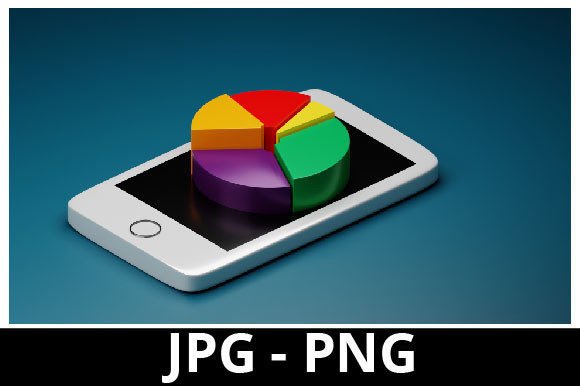 3d Rendered Pie Chart on a Smartphone Pe