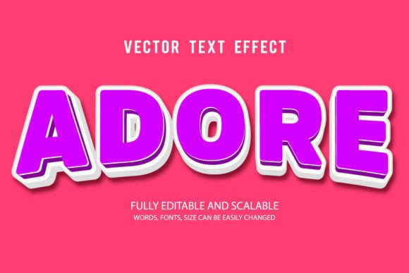 Adore 3d Editable Text Effect Vector
