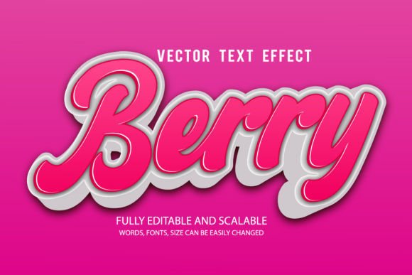 Berry 3d Editable Text Effect Vector