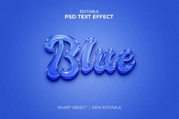 Blue Editable 3D Text Effect Mockup