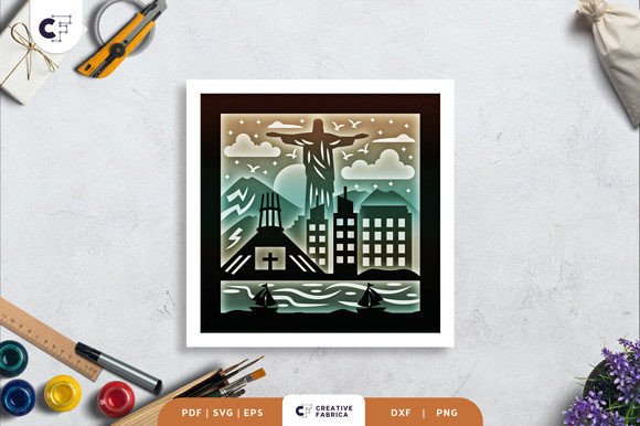 Brazil, Rio De Janeiro 3D Shadow Box
