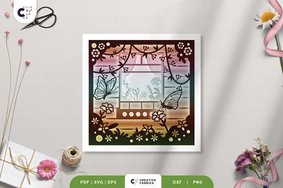Butterfly in Floral Window 3D Shadow Box: A Creative and Elegant Craft Project