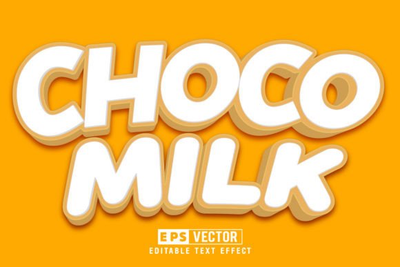 Choco Milk 3D Editable Text Effect Vecto