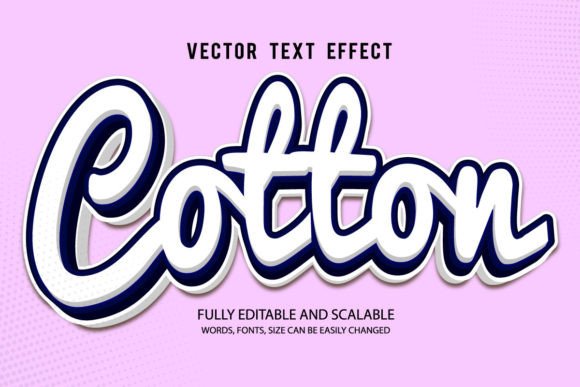 Cotton 3D Editable Text Effect Vector