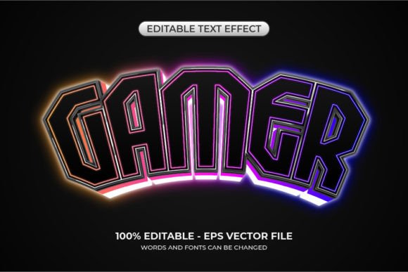 Editable 3D Neon Gamer Text Effect