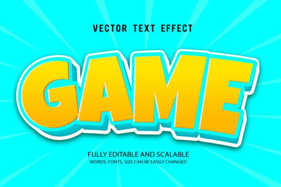 Game 3d Editable Text Effect Vector