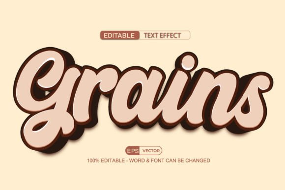 Grains Editable Text Effect Vector 3D