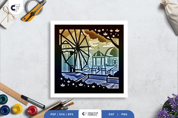 Greece Famous Landmark 3D Shadow Box