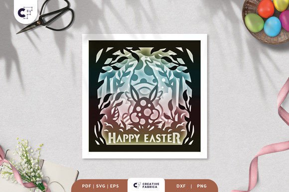 Happy Easter with Gnome 3D Shadow Box