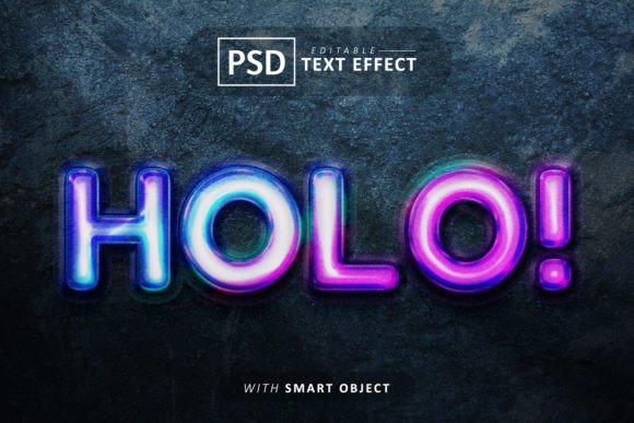 Holographic Text - 3d Font Effect