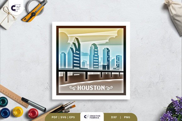 Houston Texas 3D Shadow Box – Creative Craft Project