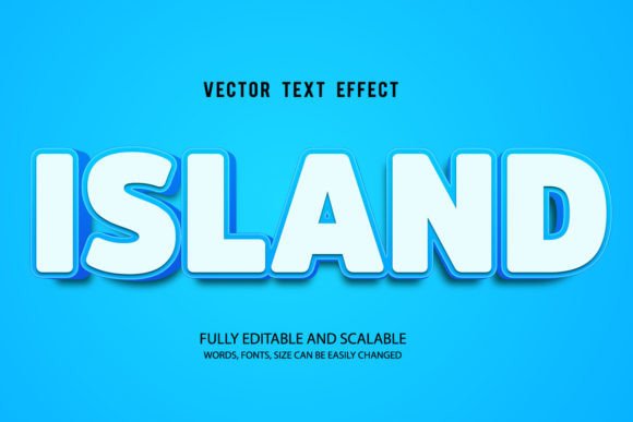 Island 3D Editable Text Effect Vector: A Versatile Design Tool
