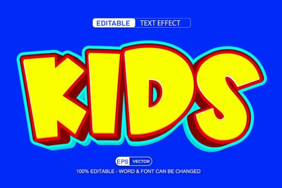 Kids Editable Text Effect Vector 3D Style: A Creative Tool for Modern Designers
