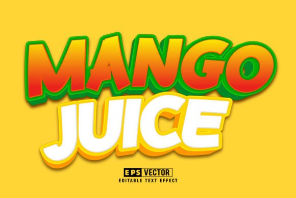 Mango Juice 3d Editable Text Effect Vect for Creative Designers