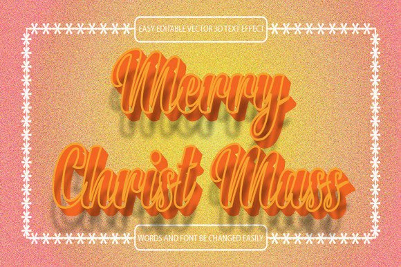 Merry Christ Mass 3D SVG Text Effect – A Vibrant Addition to Your Holiday Designs