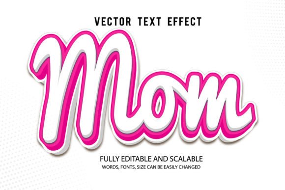 Mom 3D Editable Text Effect Vector: A Versatile Design Tool for Creators