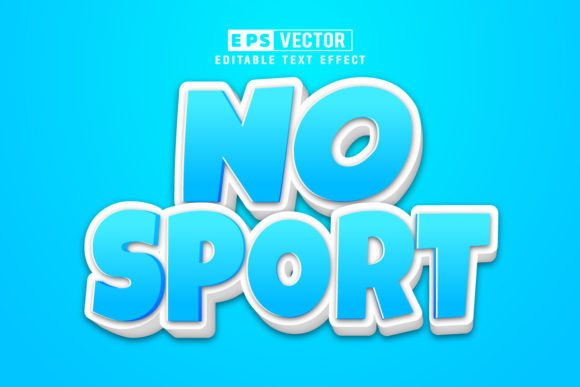 No Sport 3d Editable Text Effect Vector