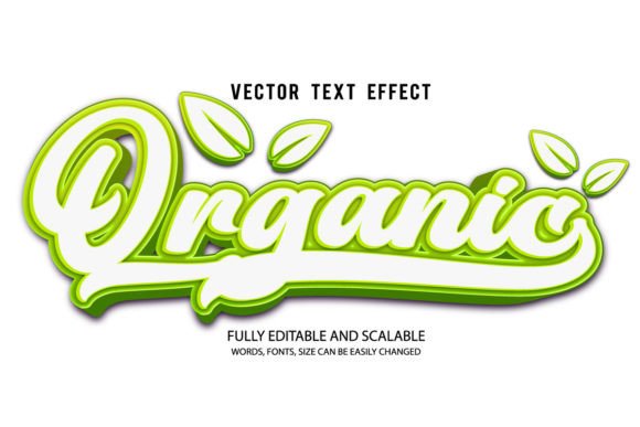 Organic 3D Editable Text Effect Vector for Creative and Professional Use