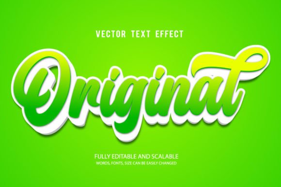 Original 3d Editable Text Effect Vector