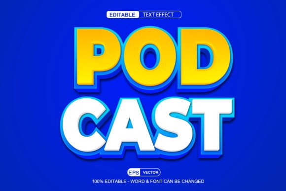 Revolutionizing Podcast Design with Pod Cast Editable Text Effect Vector 3D