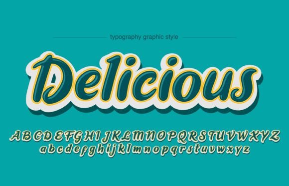 Rounded 3D Glossy Calligraphy Font: A Modern Design Essential