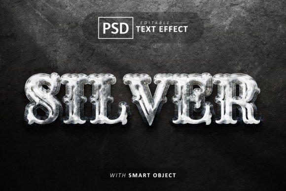 Silver Text - Editable 3d Font Effects