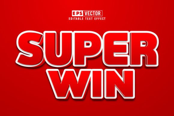Super Win 3d Editable Text Effect Vector