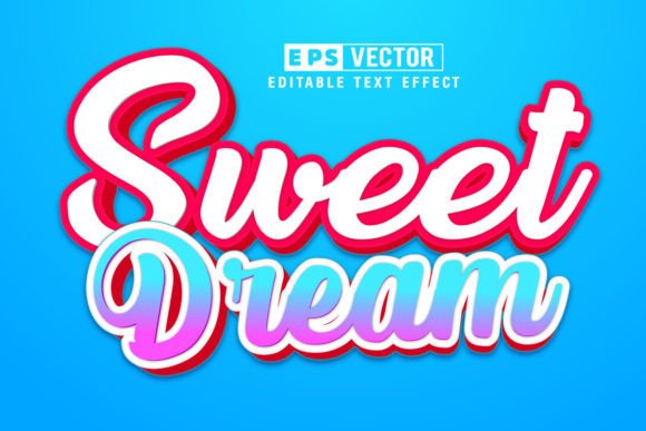 Sweet Dream 3D Editable Text Effect for Adobe Illustrator