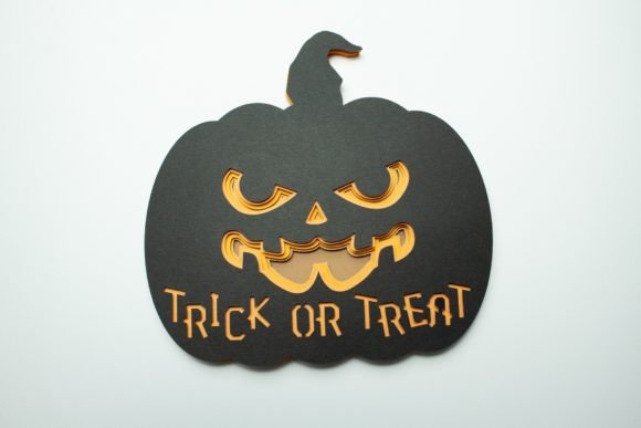 Trick or Treat Pumpkin Layered Design for Creative Projects