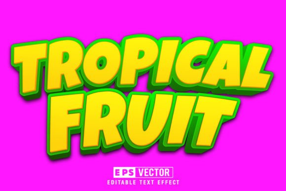 Tropical Fruits 3D Editable Text Effect